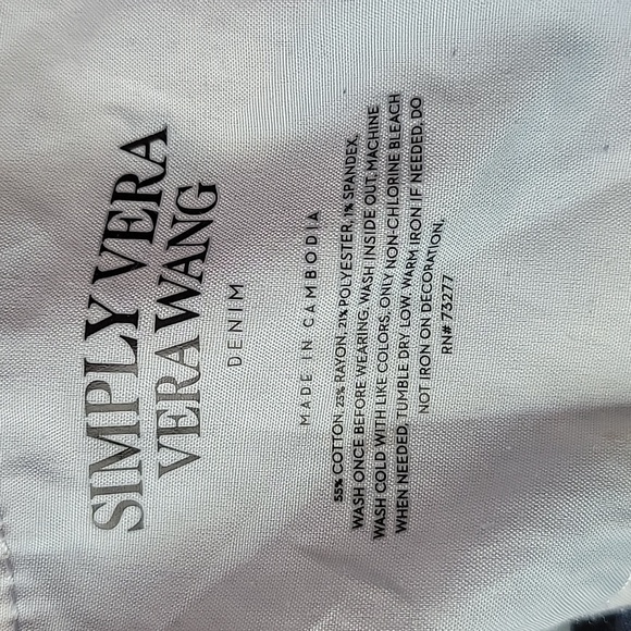 Simply Vera Vera Wang Mid Rise Skinny Jeans/ 6. - Picture 5 of 9